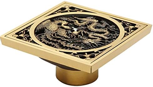 Brass Floor Drain Odor Square Bathroom Wet Room Shower Drain Art Carved Flower Ground Drainer , B