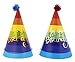 Rainbow Paper Cone Party Hats for Birthday's (12 Pack)