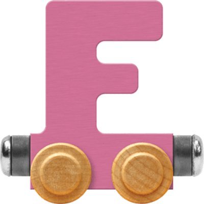 Maple Landmark NameTrain Pastel Letter Car F - Made in USA (Pink)