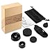 KeeKit Phone Camera Lens, Lens for iPhone, 2X Zoom Lens, 198° Fisheye Lens, 0.63X Angle Lens & 15X Macro Lens (Attached Together) for iPhone & Samsung and Other Smartphones (Black-3 in 1 Lens Kit)