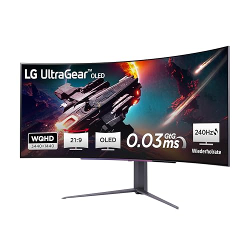 LG Ultragear™ 45GS96QB-B.AEU (45 Zoll) 21:9 Curved 800R UWQHD OLED Gaming-Monitor, 240Hz, AMD FreeSync™ Premium Pro, DisplayHDR™ True Black 400, 2X HDMI 2.1, Grau