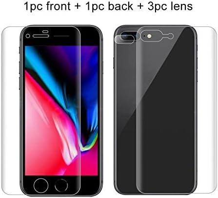 iPhone 8 Plus Screen Protector, Edge-to-Edge Front, Back, &amp; Camera Lens TPU Film, Military Grade Technology [Case Friendly] Super Slim Anti-Scratch Waterproof 3D Silicon Screen Protector iPhone 8 Plus