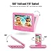 FENGJIDA 9.5'' Portable DVD Player with Headrest Mount Holder, Built-in Rechargeable Battery, 270°Swivel Screen, 5.9 ft Car Charger SD Card Slot and USB Port - Pink