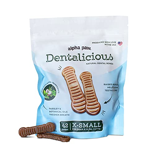 Alpha Paw High Protein Teeth Brushing Doggy Dental Chews Removes