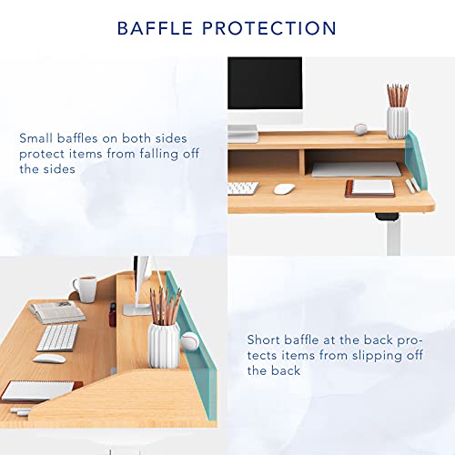 FLEXISPOT UD5 Comhar Electric Standing Desk with Hutch 2Tier 4 Hutches