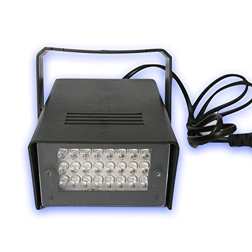 Mini Strobe Light with 24 Super Bright White LED Speed Controllable Special Stage Lighting Effects Designed for Bar Dance Hall Cabaret Parties Christmas Halloween Wedding Decoration (White)