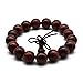 Zen Dear Unisex Natural African Blood Red Sandalwood Prayer Beads Tibetan Buddhism Mala Bracelet Necklace (12mm x 17 Beads)