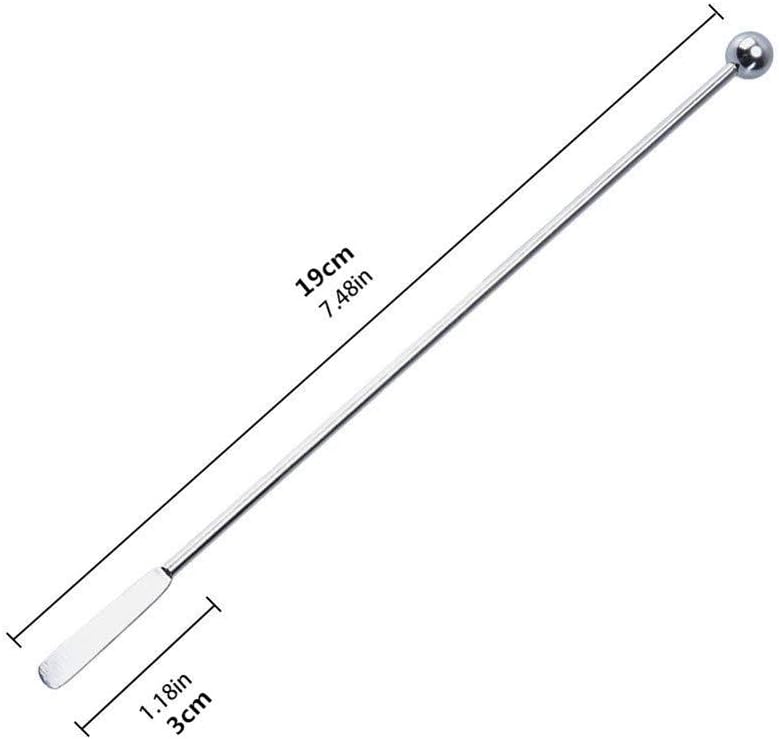 Coffee Beverage Stirrers, 10pcs Stainless Steel Cocktail Drink Swizzle Stick with Small Rectangular Paddles for Juices Chocolate, Milk - Image 4