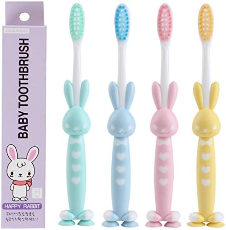 Daystyle Cute Stand-up Children/kid/adult Toothbrush with Sucker (4 Pack Little Rabbit)