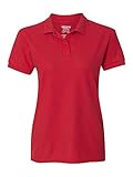 Gildan womens DryBlend 6.3 oz. Double Pique Sport Shirt(G728L)-RED-M