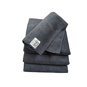SOFTSPUN Microfiber Cloth – 4 pcs – 40×40 cms – 340 GSM Grey- Thick Lint & Streak-Free Multipurpose Cloths – Automotive…