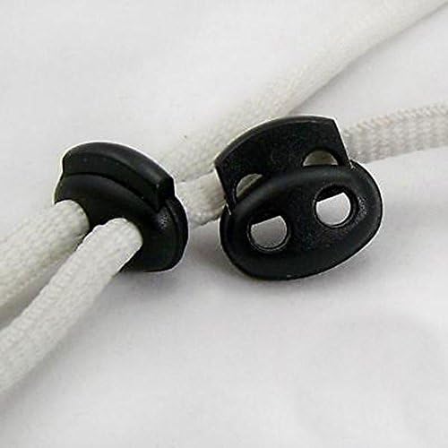 bangdan Bean Cord Locks Toggles 2 Hole Cord Locks Stops Craft, black 10 pcs