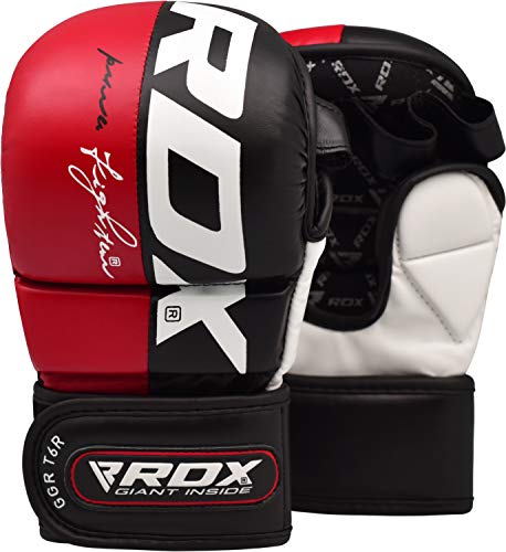 RDX-Guantes-MMA-para-Artes-Marciales-Entrenamiento-Cuero-Grappling-Guantillas-Bueno-para-Sparring-Muay-Thai-Kickboxing-Saco-de-Boxeo-Combate-Training-y-Lucha-Libre
