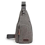 OuterStar Casual Canvas Sling Backpack Chest Bag for Men Woman (Coffee/Grey/Army Green)