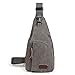 OuterStar Casual Canvas Sling Backpack Chest Bag for Men Woman (Coffee/Grey/Army Green)
