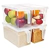 Kurtzy-Kitchen-Fridge-Cupboard-Storage-Containers-with-Handles-and-Lids-4-Pack-305cm12-Inches-Overall-Length-Clear-Plastic-Refrigerator-Tubs-for-Bathroom-Pantry-Drawer-Freezer-and-Home Kurtzy 4 Pack Kitchen Fridge & Cupboard Storage Containers with Handles and Lids - 30.5cm/12 Inches Overall Length…