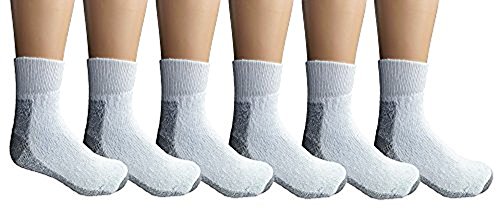 Yacht & Smith Mens & Womens Wholesale Bulk Sports Crew, Athletic Case Pack Socks, by SOCKS'NBULK (6 Pairs Ankle White, Mens 10-13 (Shoe Size 7-12)) Yacht & Smith Mens & Womens Wholesale Bulk Sports Crew, Athletic Case Pack Socks, by SOCKS'NBULK (6 Pairs Ankle White, Mens 10-13 (Shoe Size 7-12))