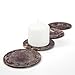 Hosley Set of 4 Assorted Soapstone Pillar Candle Plate 4.5 Inch Diameter. Wonderful accent piece for coffee tables or side tables. Ideal Gift for Weddings House Warming Home Meditation Reiki O9