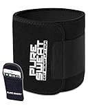 Pure Sweat Waist Trimmer w FREE Fully Adjustable fitted Smartphone Neoprene Sleeve (iPhone/Android Compatible)