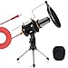 TONOR PC Microphone Computer Condenser Studio Mic Plug & Play with Tripod Stand & Pop Filter for Chatting/Skype/YouTube/Recording/Gaming/Podcasting for PC Laptop Desktop Windows Computer