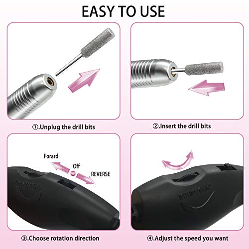 Nail Drill,Electric Nail Drill for Acrylic Nails,Efile Nail Drill Kit,Portable Gel Nail File Machine,Professional Manicure Nail Drill Set 20000rpm Pedicure Polishing Shape Tools