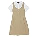 French Toast Girls' Big Peter Pan 2-fer Dress, Khaki, 10