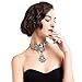 Holylove Women Statement White Necklace Chain Novelty Jewelry Crystal Choker for Party Bachelo Gift Box-HLN00012 White