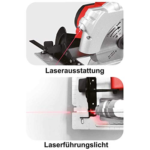 SCHMIDT security tools Akku-Handkreissäge CS-165 Laser Akku-Kreissäge Ladegerät 20V 4,0Ah Akku Sägeblatt Ø 165mm – Bild 4