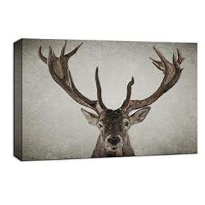 Wildlife Deer with Big Horn Painting Artwork for Framed
