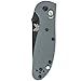 Benchmade - Mini Griptilian 556-1 Knife, Drop-Point Blade, Plain Edge, Coated Finish, Gray Handle
