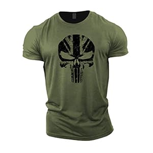 GYMTIER Mens Bodybuilding T-Shirt – Skull UK Flag – Gym Training Top