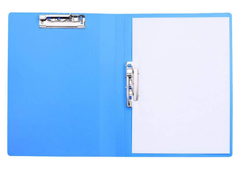 Double Strong Clips File Folder, Punchless Binder, Office Project Folder, Commercial or School Documents File Folder, For Letter Size or A4 Size, 100 Sheet Capacity, Blue