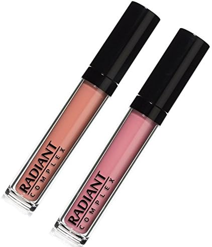 Liquid Matte Lipstick, Moisturizing and Long Lasting Stain (2 Pack Set: Nude &amp; Light Pink)