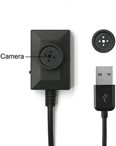 YYCAMUS Mini Cute Button Spy Camera DV Camcorder with 7/24 Hours Audio Video Loop Recording 2 Meters USB Cable