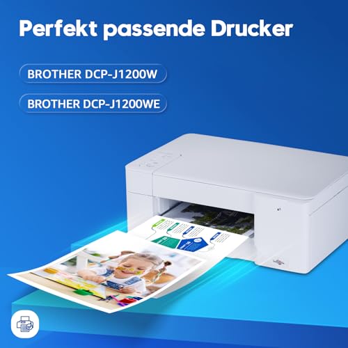 ONLYU LC424 Cartridges Compatible with Brother DCP-J1200W Printer Cartridges and Brother LC424 for DCP-J1200WE Printers (1 Black, 1 Cyan, 1 Magenta, 1 Yellow)