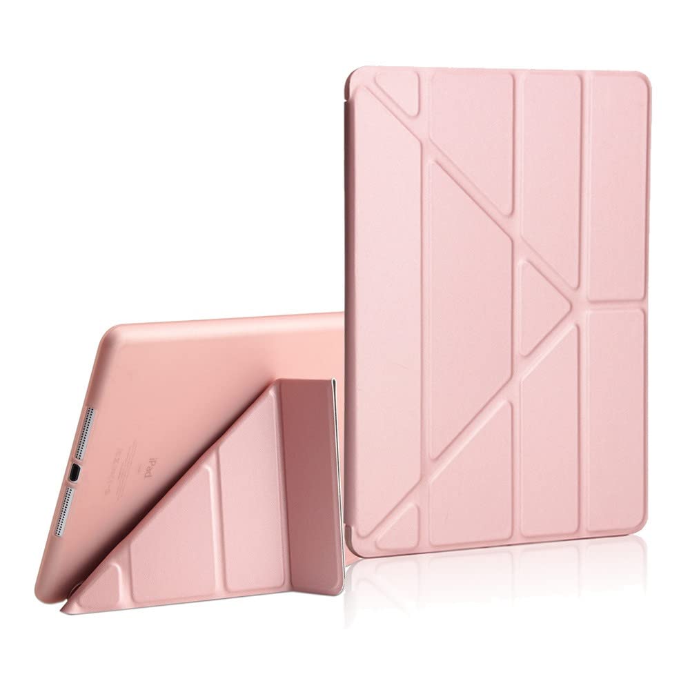 MiusiCase for iPad (7th generation) (10.2" 2019) / iPad Air 3 (2019) / iPad Pro 10.5" (2017). Ultra Slim Lightweight Multiple Angles Stand Case [PU + TPU] with Auto Wake/Sleep Function. Rose gold