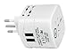 Yubi Power Universal Travel Plug Adapter with Dual USB Ports - Grounded Plug Type L for Italy, Chile