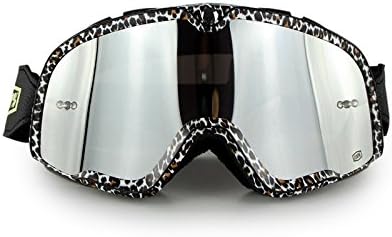 SOLICHT Newest 100% Brand Barstow Retro Motorcycle Glasses Motocross Goggles 100 percent Moto Cycling CS Oculos Gafas Sunglasses (Leopard Frame)