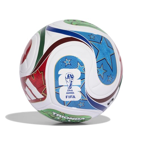 adidas Unisex FIFA World Cup 26 Trionda League Ball, White/Team royal Blue/solar Blue/Power red, 5