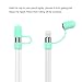 MoKo Pencil Cap Holder Fit Apple Pencil 1st Generation, USB Cable Tether and Pencil Cap, Fit New iPad 10th Generation 2022, iPad 9th/8th/7th/6th Gen, iPad Mini 5,Green (Glow in Dark)