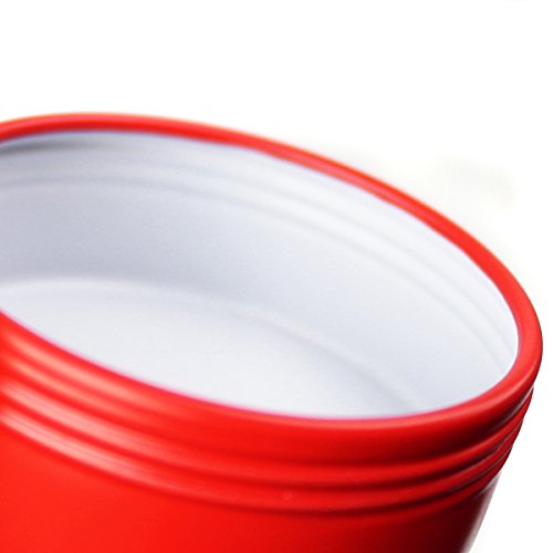 Mimi Pack 4 oz Shallow Screw Top Lid Tin Can Containers For Salves, Favors, Spices, Balms, Gifts Tin Containers 24 Pack (Red)