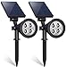 Solar Landscape Spotlight, 4-LED Bulbs Solar Landscape Lights 180 ° Adjustable Waterproof Outdoor Security Lighting 2-in-1 Wall Lights Auto On/Off for Backyard Driveway Patio Gardens Lawn Pool