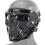 JFFCESTORE Tactical Mask,Protective Full Face Clear