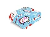 Christmas Holiday Time Plush Throw (Blue) Bears & Penguins