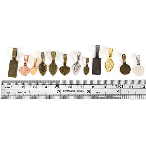 OBSEDE Glue on Bails for Pendants Jewelry Making Necklace Earring Bail Scrabble Making Supplies Glass Cabochon Tiles Pendant