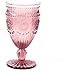 The Pioneer Woman Adeline Embossed 12-Ounce Footed Glass Goblets, Set of 4 (Plum)