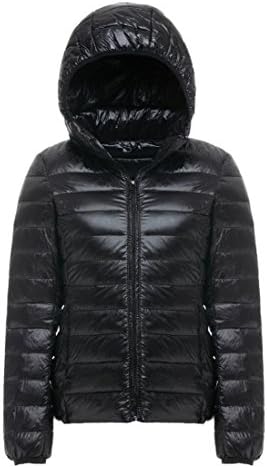 Women's Lightweight Packable Hooded Down Jacket Puffer Coat Black M (Tag)
