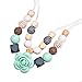 Baby Teething Silicone Necklace, Nursing Necklace For Mom Wearing and Soothing Babies' Pain of Teething 100% BPA-Free Silicone Easily Cleaned, Dishwasher Safe.Double layer design