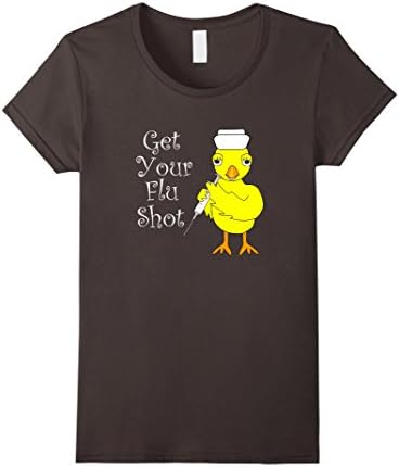 Womens Nurse Flu Shot Chick funny Healthcare T-Shirt Large Asphalt