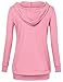 Hoodies for Women,Timeson Vintage Lined Long Sleeve V Neck Pullover Tunic Hoodie With Kangaroo Pocket Pink XXL